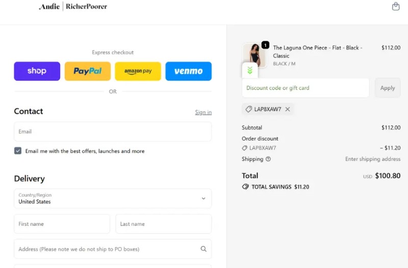 Coupon test screenshot