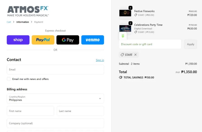 Coupon test screenshot