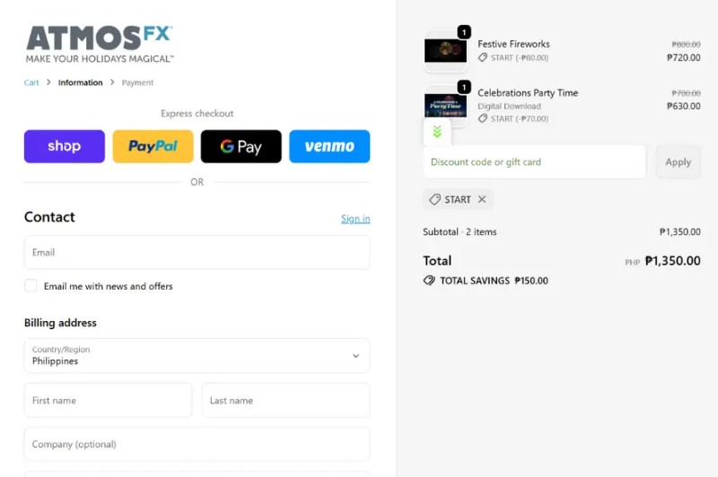 Coupon test screenshot