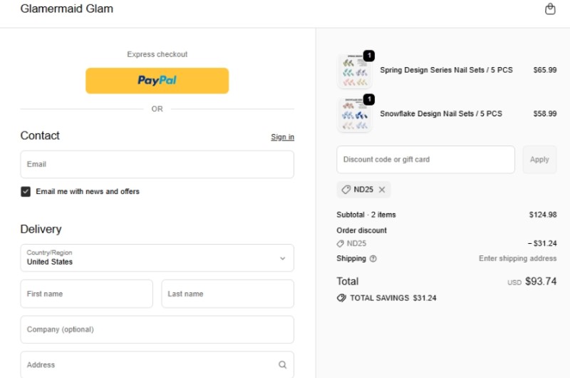Coupon test screenshot