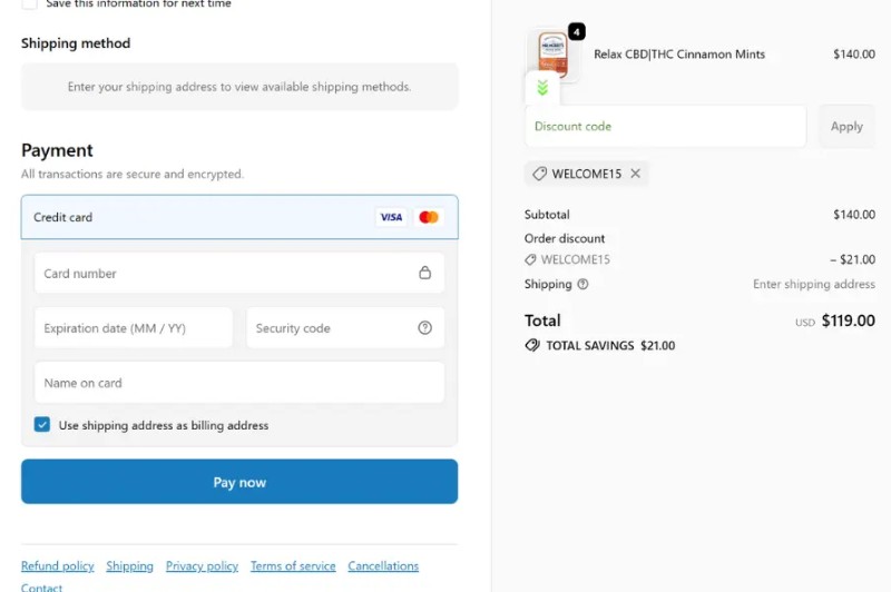 Coupon test screenshot