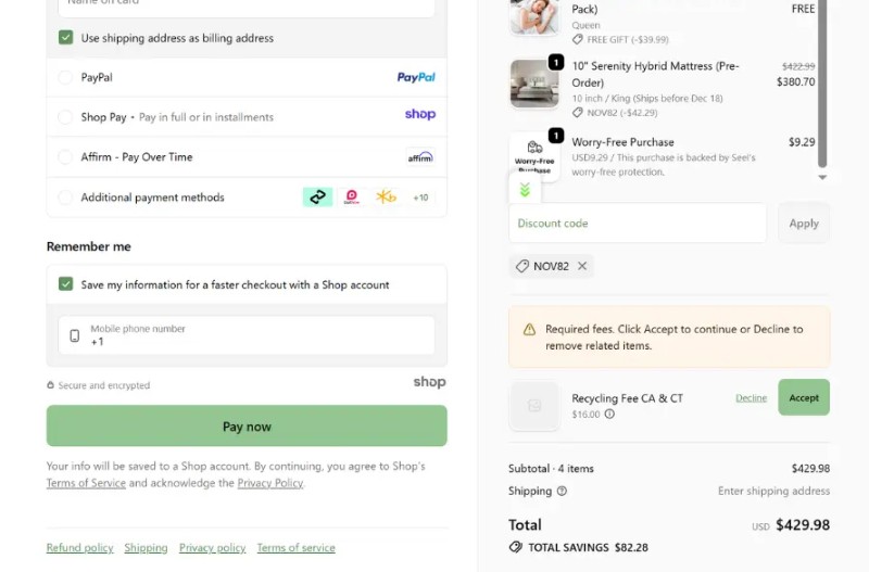 Coupon test screenshot