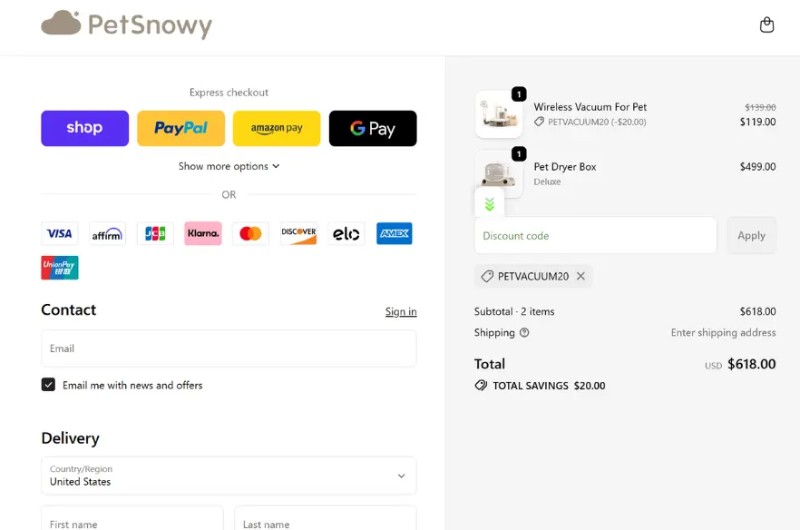 Coupon test screenshot