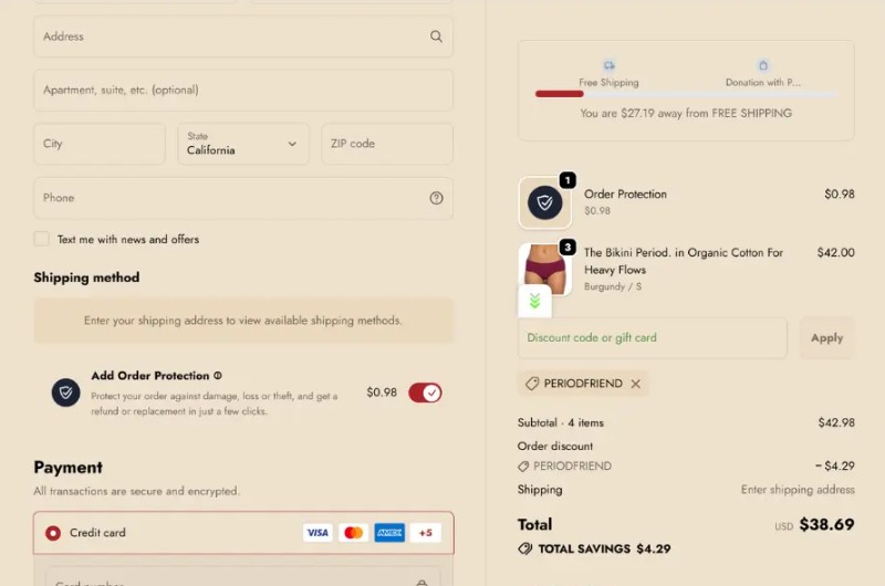 Coupon test screenshot