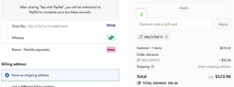 Coupon test screenshot