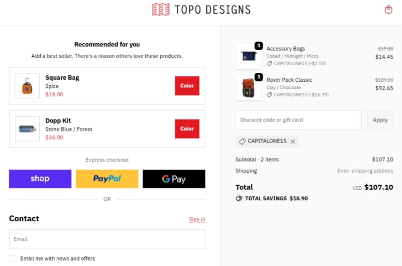 Coupon test screenshot